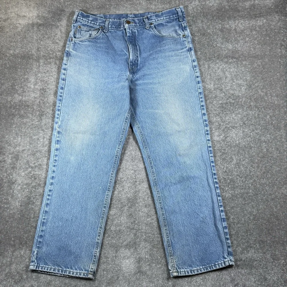 Carhartt Jeans Men's 38x30 Blue Denim B160 Relaxed Fit Straight Leg